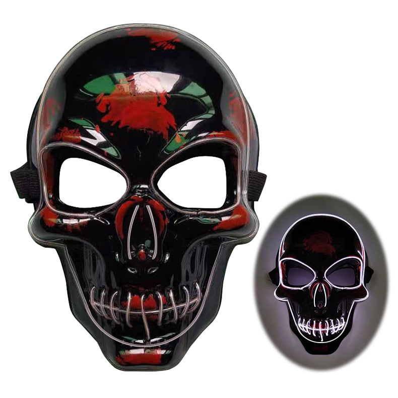 halloween 2023 skeleton mask led glow scary mask - 21